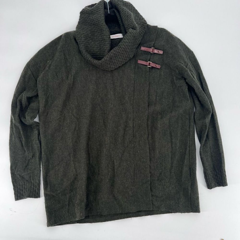 ‎Ellen Tracy Merino Wool Buckle Sweater Turtleneck
